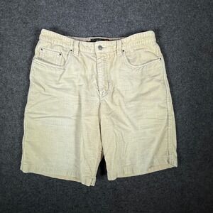 Quiksilver Shorts Mens 36 Tan  Corduroy Baggy 10" Waterman Skater Surfer Y2K